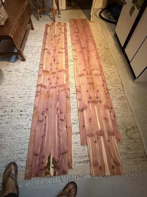 Deck and bottom out of the clamps, read side by side for grain before either gets cut.