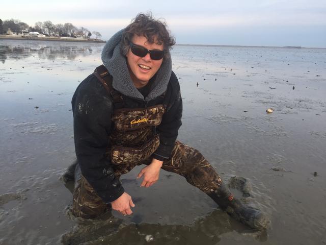 Out on the flats at low tide.