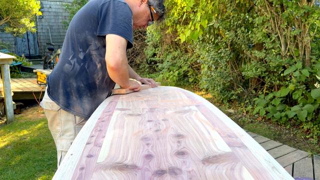 The only way to get a fair curve is with a straight-edged sanding block and six hours of sanding.