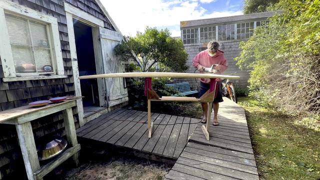Rails get worked outside, where the dust has somewhere to go.